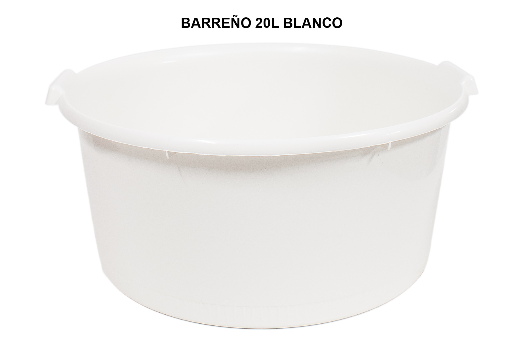 BARREÑO PLASTICO BLANCO DE 20L